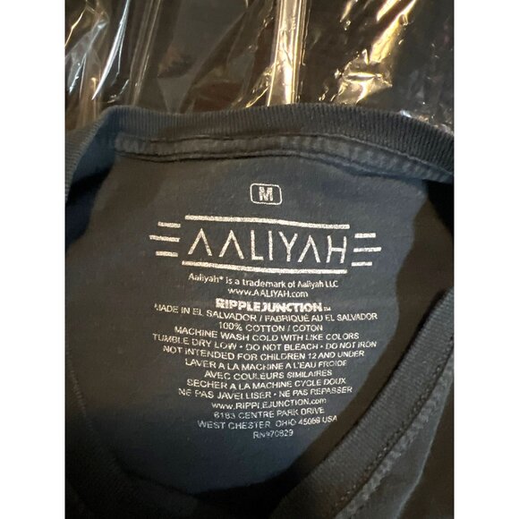 Aaliyah "The Princess Of R&B" Black T-Shirt Medium By Ripple Junction 100% Cotto - Picture 3 of 3